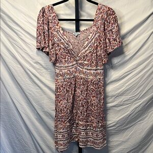 Nostalgia Floral Mini Dress in Red and Purple (BIN3)